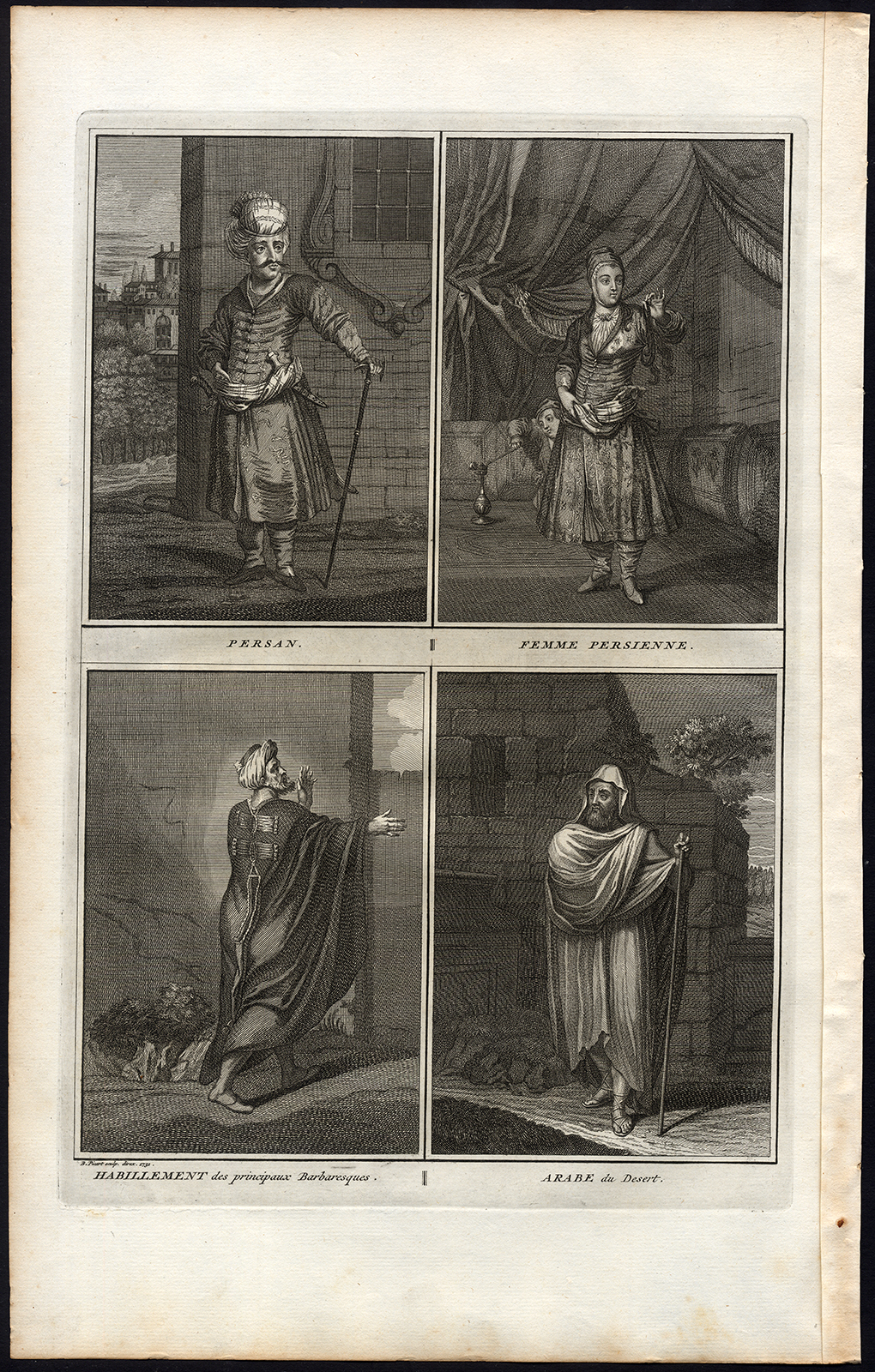 , Antique Print-BARBARIA-ARAB-PERSIA-COSTUME-Picart-1727, Pictura Antique Prints