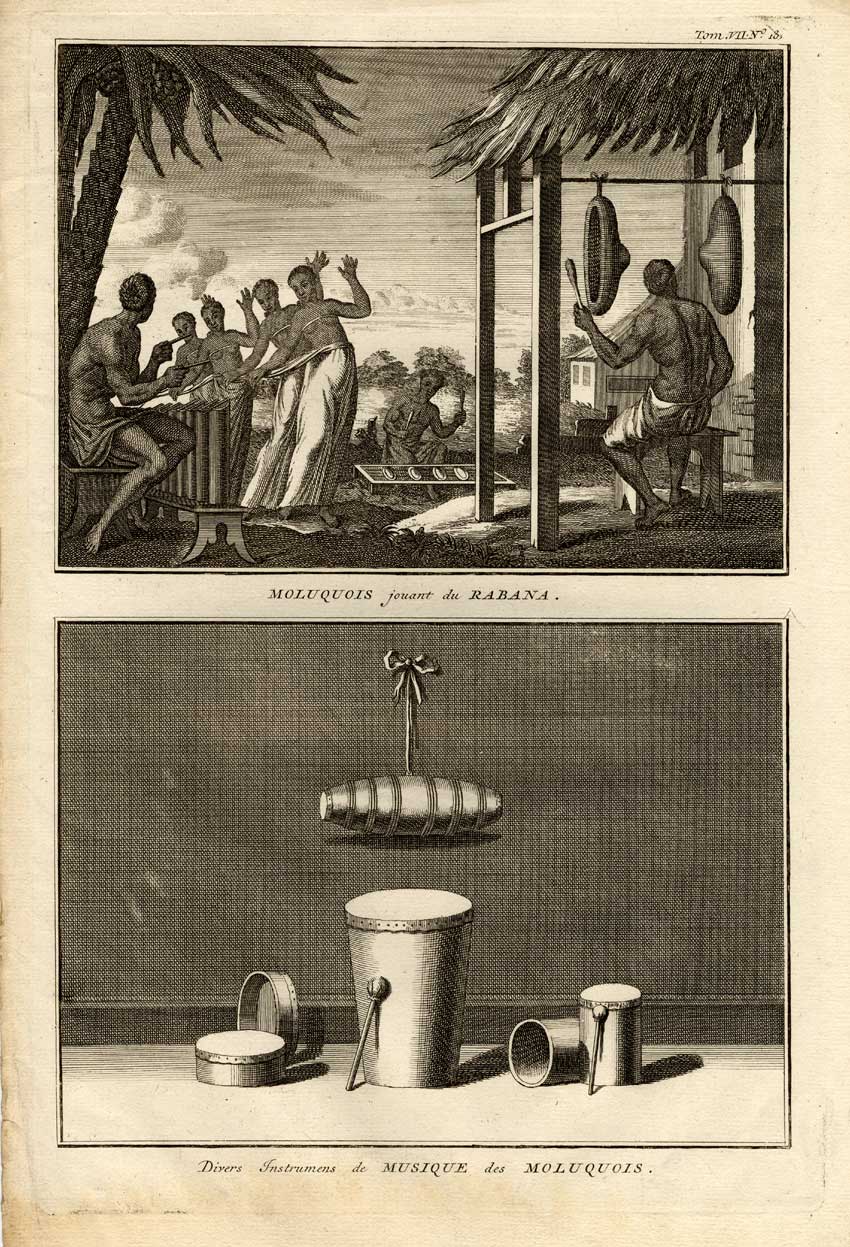 , Antique Print-MUSIC-MOLUCCAS-INDONESIA-Picart-1727, Pictura Antique Prints