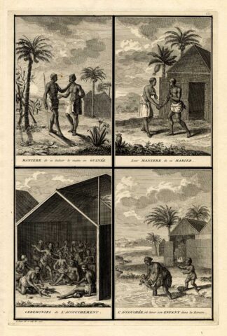 Antique Print-AFRICA-GUINEA-MARRIAGE-BIRTH-Picart-1727