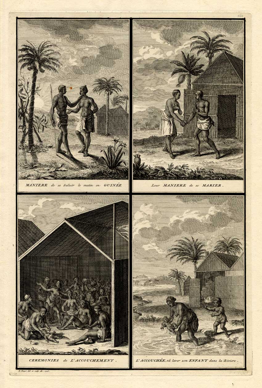 , Antique Print-AFRICA-GUINEA-MARRIAGE-BIRTH-Picart-1727, Pictura Antique Prints