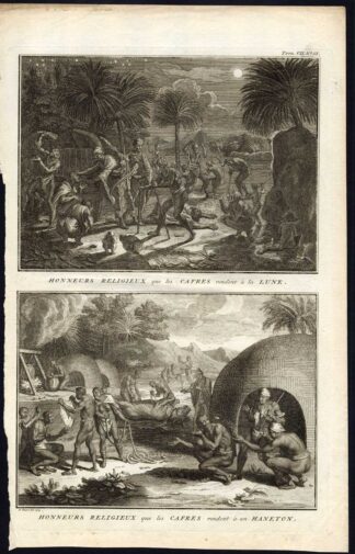 Antique Print-AFRICA-MOON-COW-PALM TREE-Picart-1727