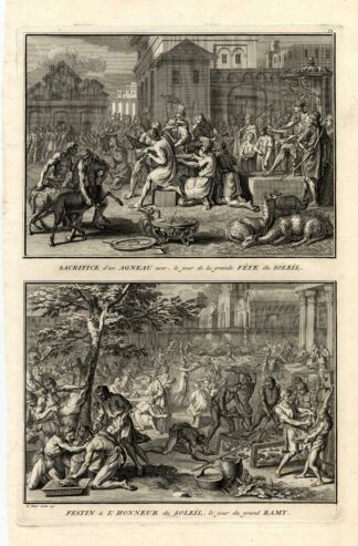 Antique Print-PERU-RAMY-SUN-LAMB-SACRIFICE-Picart-1727