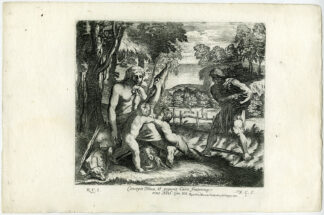 Antique Print-CAIN-ABEL-GENESIS-DOG-Chapron-1649