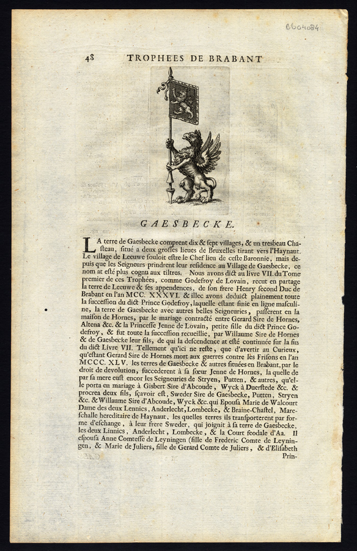 , Antique Print-GAASBEEK-BELGIUM-BRABANT-Butkens-1724, Pictura Antique Prints