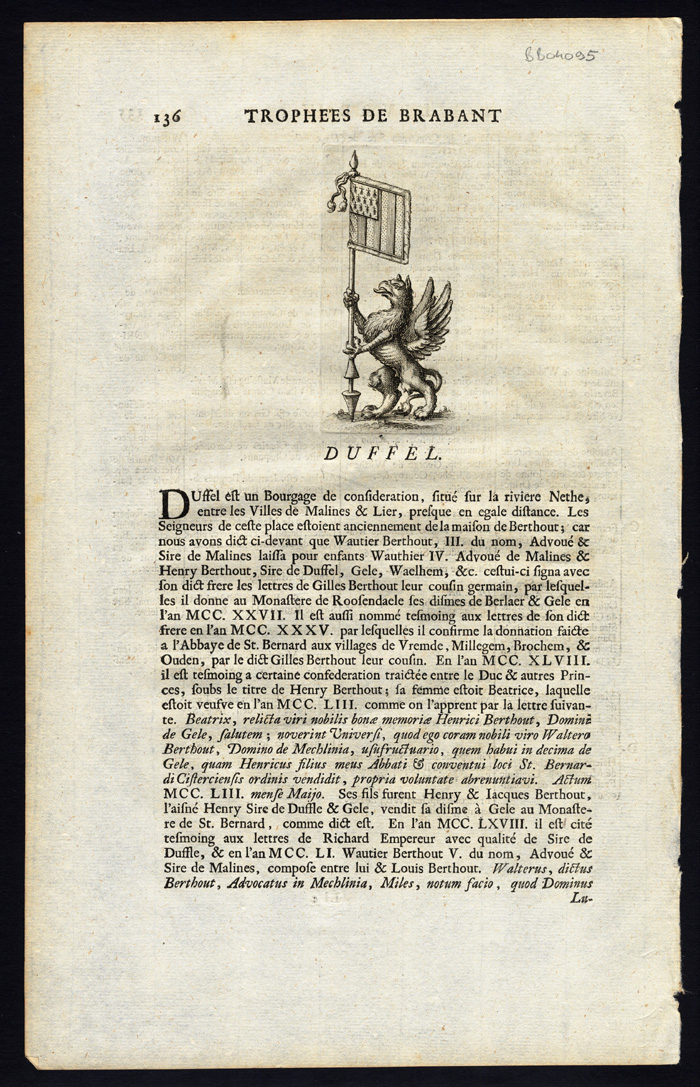 , Antique Print-DUFFEL-BELGIUM-BRABANT-Butkens-1724, Pictura Antique Prints