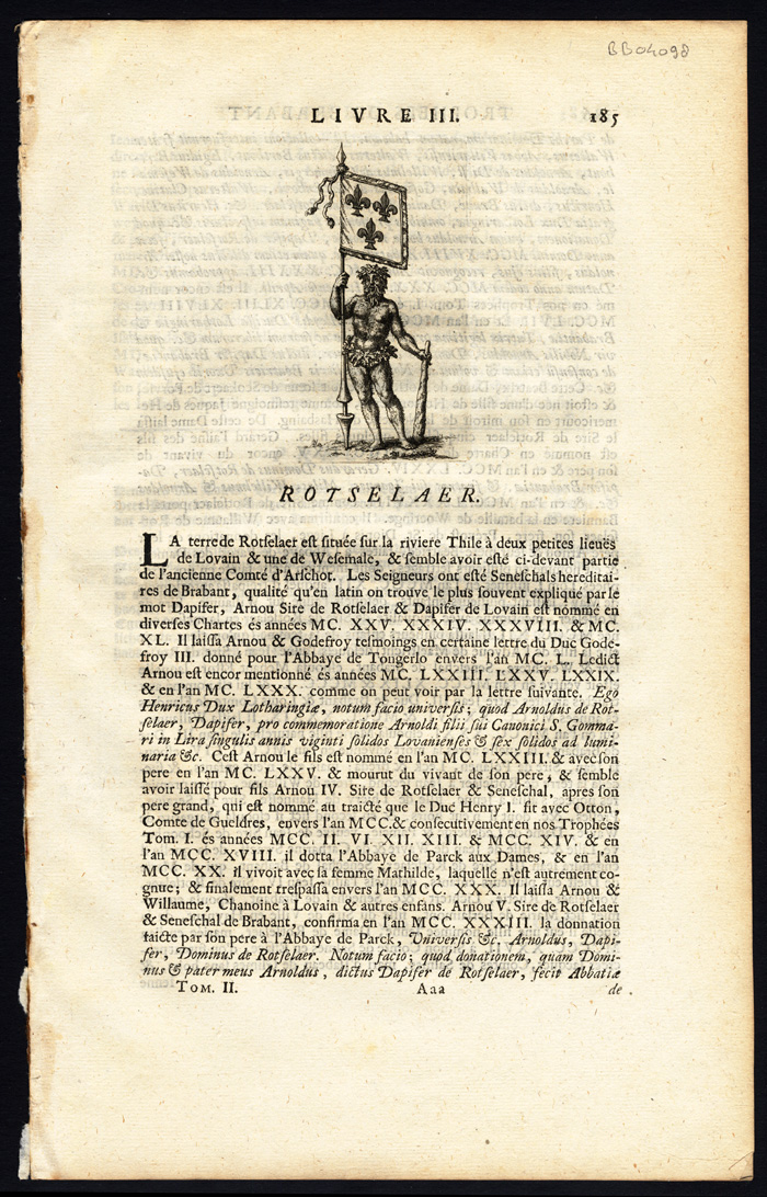 , Antique Print-ROTSELAAR-BELGIUM-BRABANT-Butkens-1724, Pictura Antique Prints