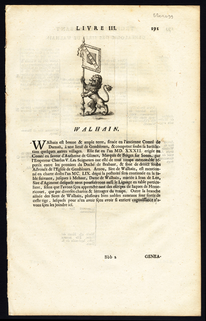 , Antique Print-WALHAIN-BELGIUM-BRABANT-Butkens-1724, Pictura Antique Prints