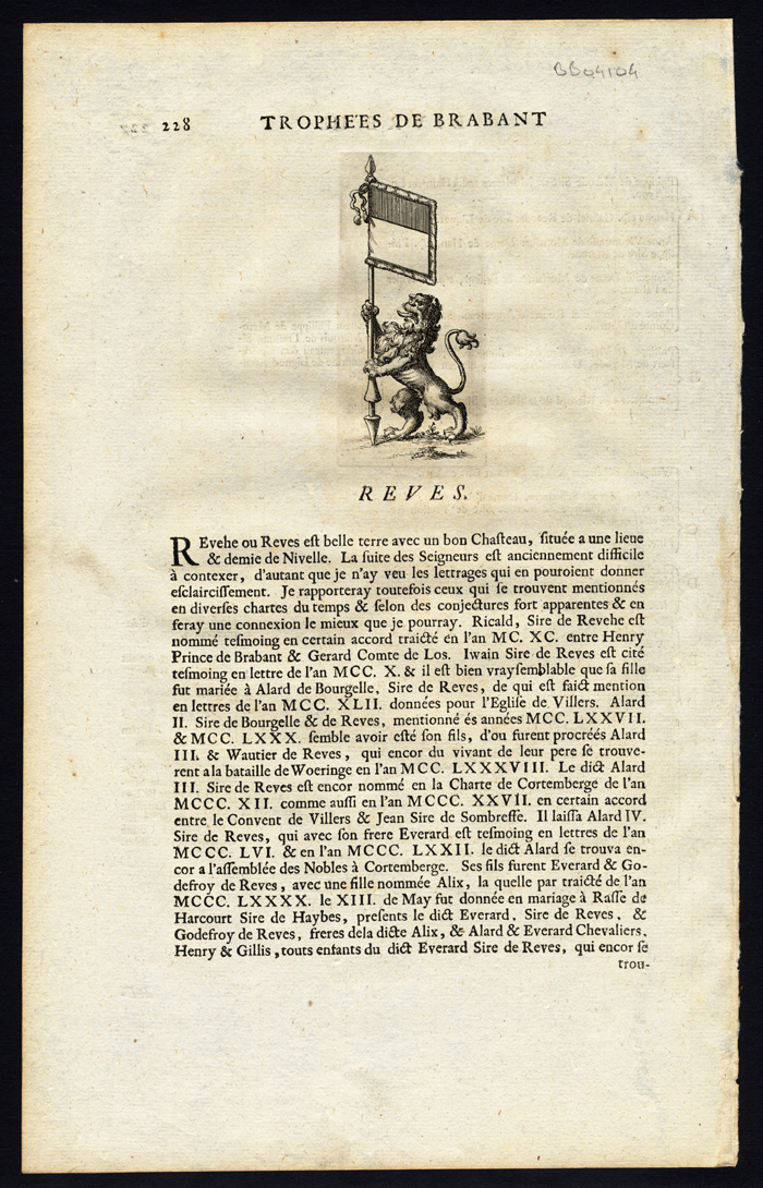 , Antique Print-REVES-BELGIUM-BRABANT-Butkens-1724, Pictura Antique Prints