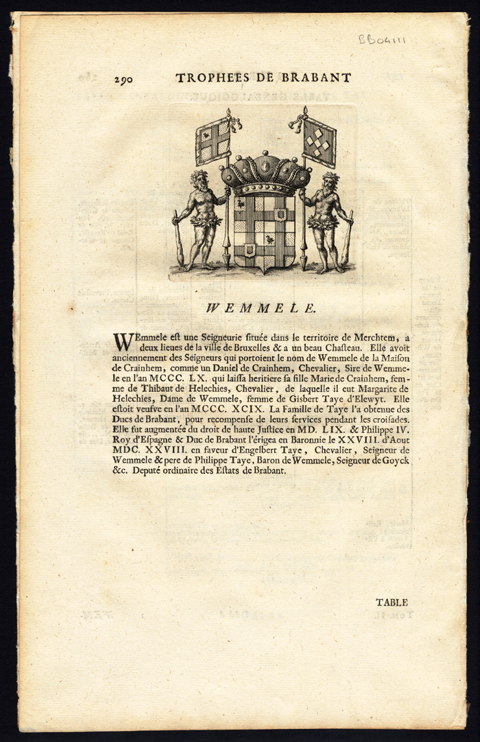 Bb04111a 416x642 Antique Print-WEMMEL-BELGIUM-BRABANT-Butkens-1724 - Image 2
