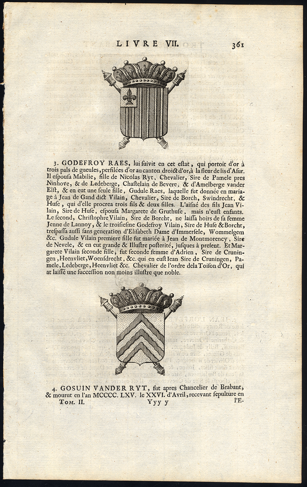 , 3 Antique Prints-COAT OF ARMS-RAES-L’ ORFEVRE-Butkens-1724, Pictura Antique Prints