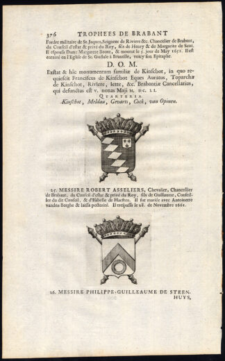 4 Antique Prints-KNIGHT-STEENHUYS-ASSELIERS-Butkens-1724