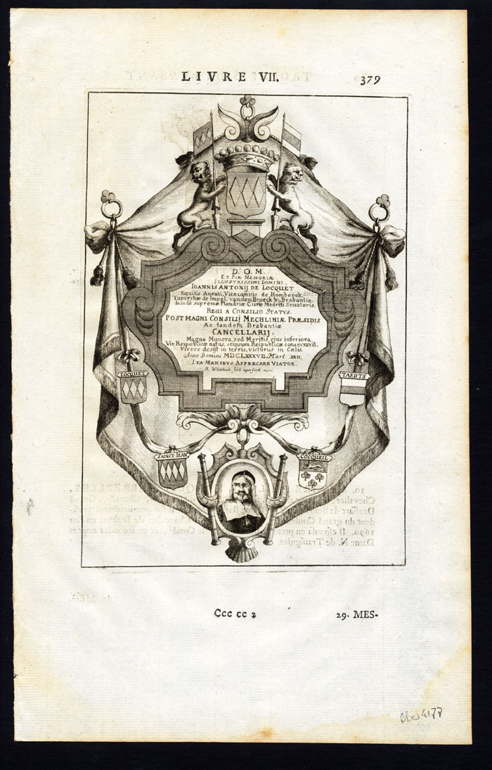 , 2 Antique Prints-KNIGHT-CHRISTYN-D’HERZELLES-Butkens-1724, Pictura Antique Prints