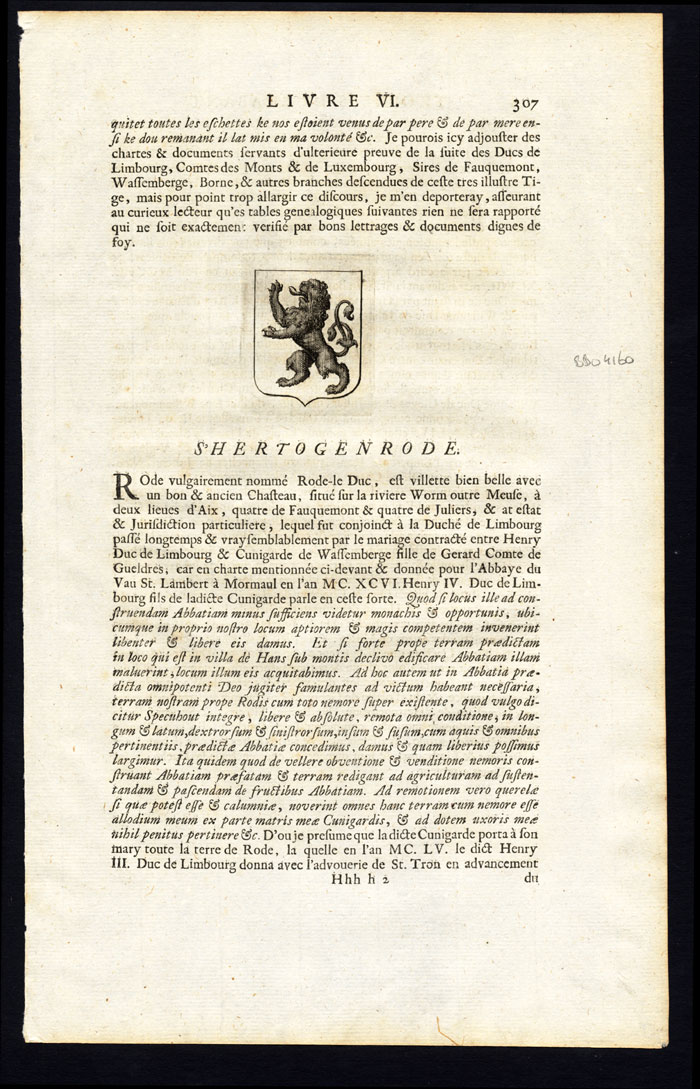 , Antique Print-HERZOGENRATH-GERMANY-BRABANT-Butkens-1724, Pictura Antique Prints