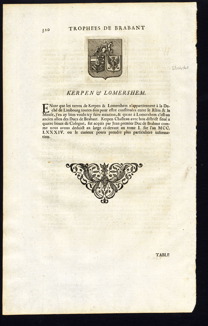 , Antique Print-KERPEN-LOMERSHEM-GERMANY-Butkens-1724, Pictura Antique Prints