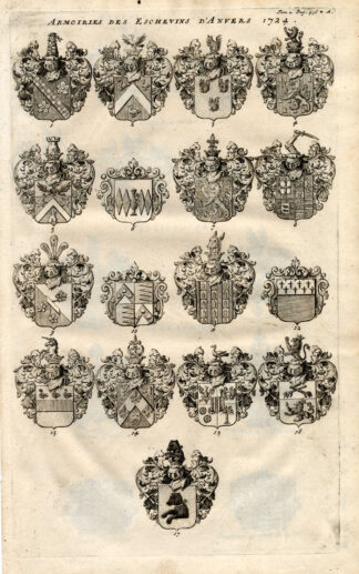 2 Antique Prints-ANTWERP-ANVERS-BELGIUM-Butkens-1724
