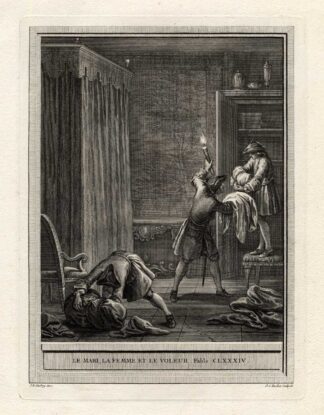 Antique Print-FABLE-THIEF-THEFT-La Fontaine-Oudry-1755