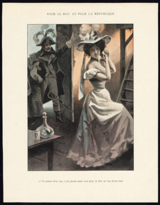 Antique Print-POUR LE ROY ET LA REPUBLIQUE-19TH CENTURY COSTUME-ROMANCE-Bac-1890