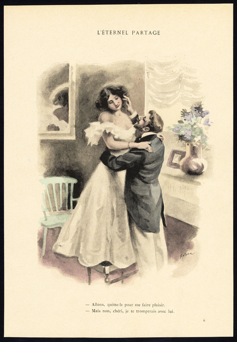 Bb11662 416x600 Antique Print-L'ETERNEL PARTAGE-19TH CENTURY COSTUME-ROMANCE-Bac-1890