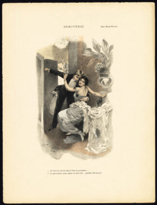Antique Print-DEMI VIERGE-19TH CENTURY COSTUME-ROMANCE-Bac-1890