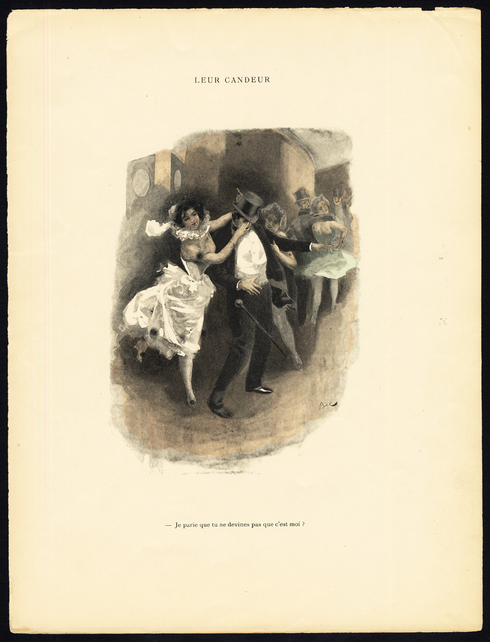 , Antique Print-LEUR CANDEUR-19TH CENTURY COSTUME-ROMANCE-Bac-1890, Pictura Antique Prints