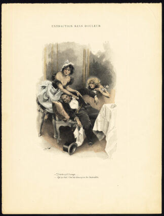 Antique Print-EXTRACTION SANS DOULEUR-19TH CENTURY COSTUME-ROMANCE-Bac-1890