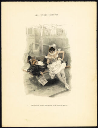 Antique Print-LES FEMMES SAVANTES-19TH CENTURY COSTUME-ROMANCE-Bac-1890