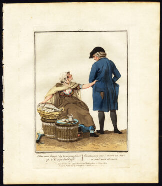 Antique Costume Print-DUTCH DRESS-SELLING FISH-AMSTERDAM-Maaskamp-Portman-1811