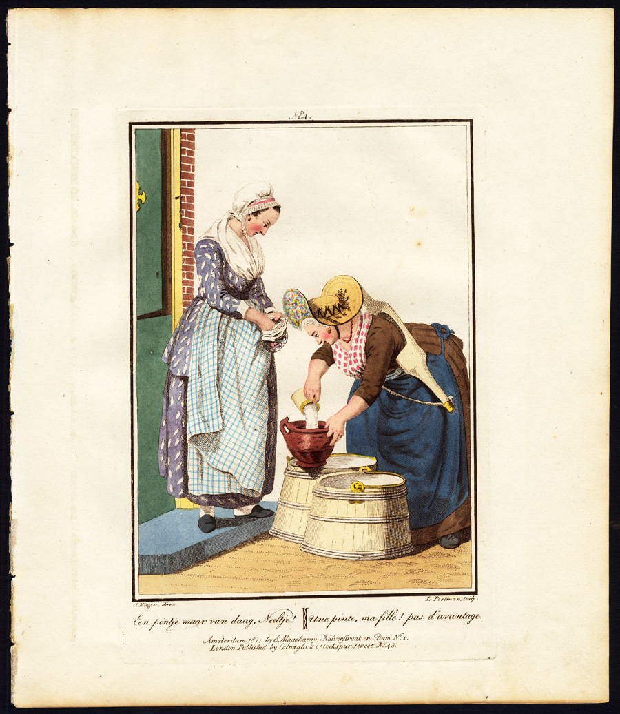 , Antique Costume Print-DUTCH DRESS-MILKMAID-ROTTERDAM-Maaskamp-Portman-1811, Pictura Antique Prints