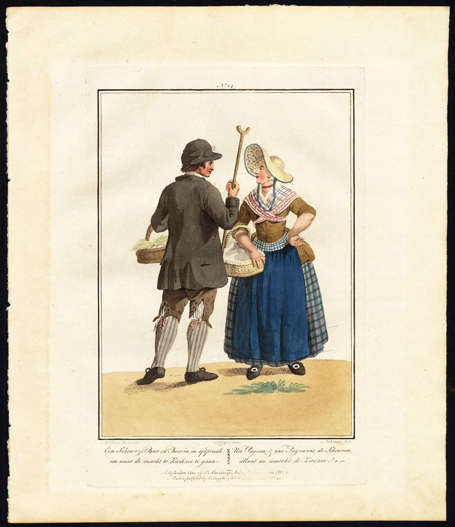 , Antique Costume Print-NETHERLANDS-SCHOUWEN-DRESS-ZEELAND-Maaskamp-Portman-1811, Pictura Antique Prints