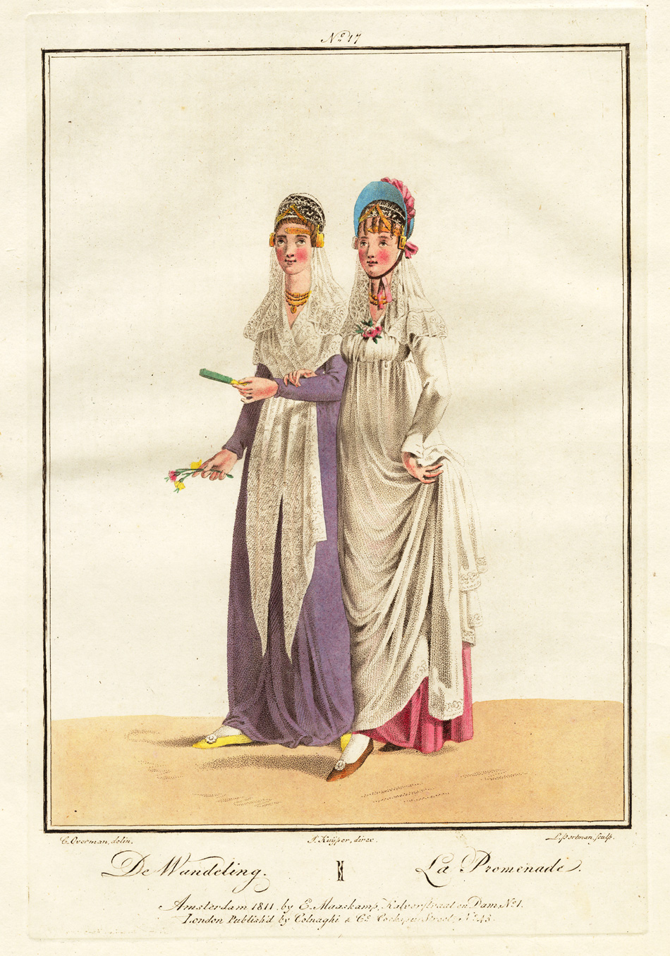 , Antique Costume Print-NETHERLANDS-NOORD HOLLAND-STROLLING-DRESS-Portman-1811, Pictura Antique Prints