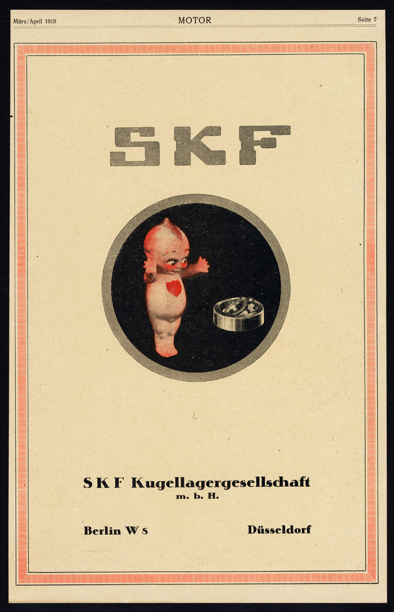 , Antique Print-ADVERTISING-RIEBE-SKF-BALL BEARINGS-BERLIN-TRAIN-CAR-Motor-1917, Pictura Antique Prints
