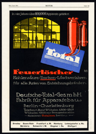 Antique Print-ADVERTISING-DAIMLER-TRUCK-LORRY-TOTAL-FIRE EXTINGUISHER-Motor-1917