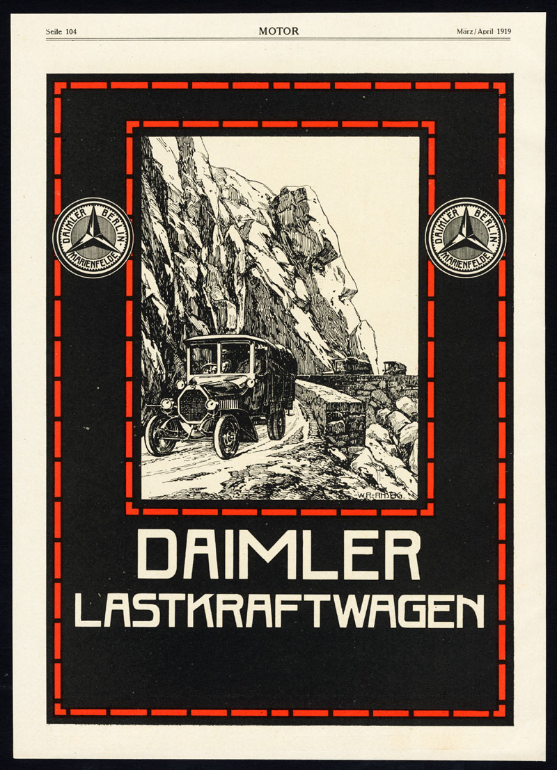 , Antique Print-ADVERTISING-DAIMLER-TRUCK-LORRY-TOTAL-FIRE EXTINGUISHER-Motor-1917, Pictura Antique Prints