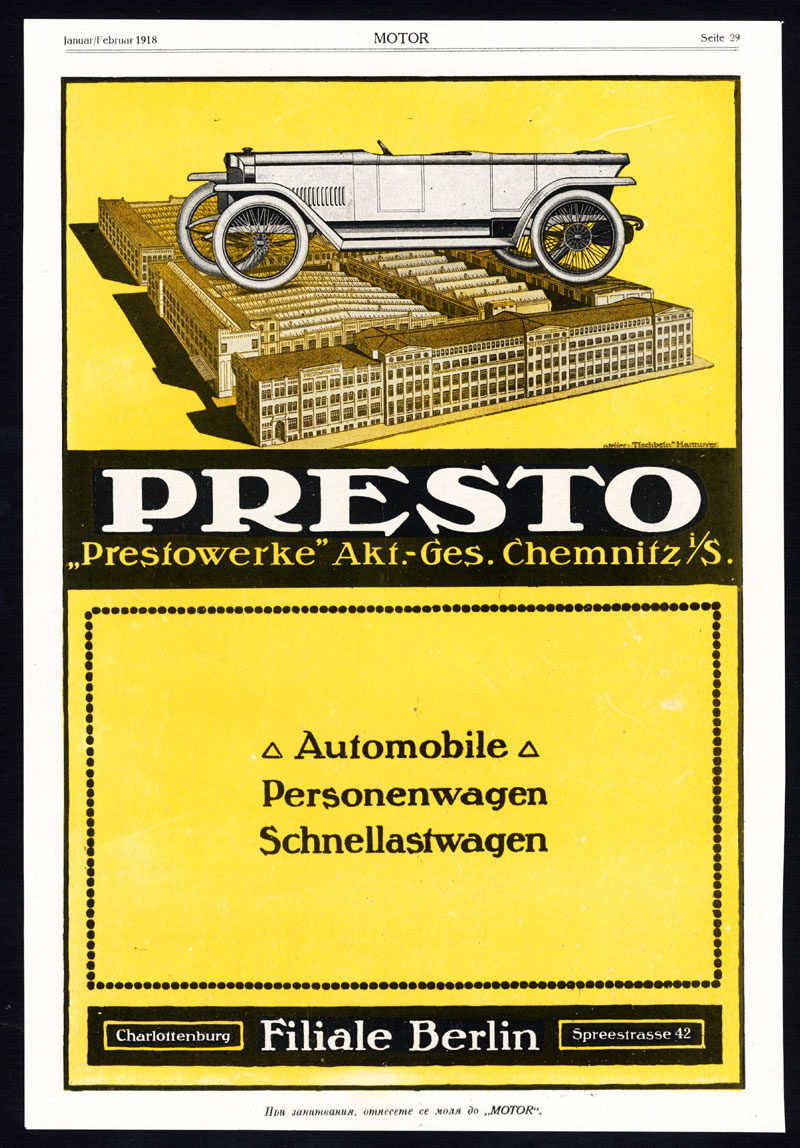 , Antique Print-ADVERTISING-PRESTO-LANGERER-REICH-RADIATOR-CAR-FACTORY-Motor-1917, Pictura Antique Prints
