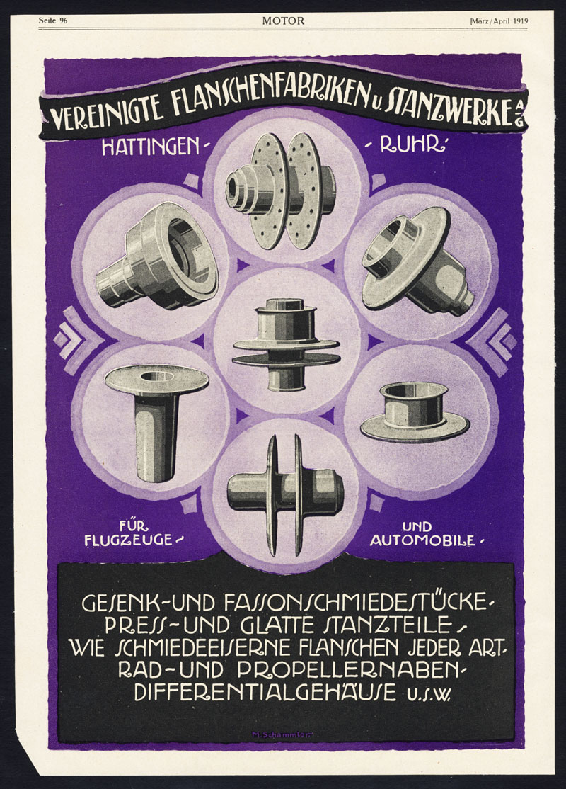 , Antique Print-ADVERTISING-ALFRED LEVES-CONSTRUCTION-PUNCHING-FLANGE-Motor-1917, Pictura Antique Prints