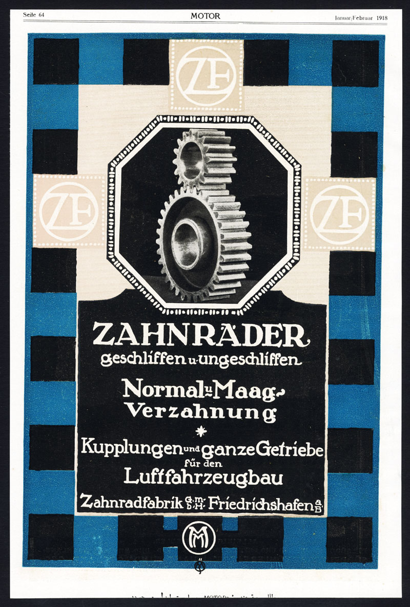 , Antique Print-ADVERTISING-RADIATOR-CAR-KUHLERFABRIK-GEAR WHEEL-COG-Motor-1917, Pictura Antique Prints