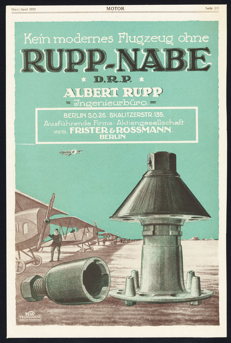 , Antique Print-ADVERTISING-RUPP NABE-ENGINEERING AGENCY-METAL-AIRCRAFT-Motor-1917, Pictura Antique Prints