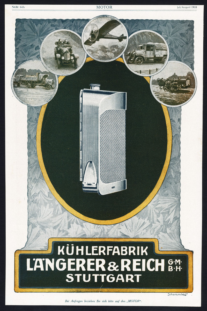 , Antique Print-ADVERTISING-MAN-TRUCK-LORRY-RADIATOR-CAR-REICH-AIRCRAFT-Motor-1917, Pictura Antique Prints