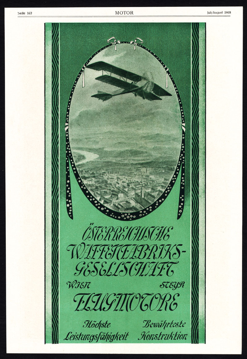 , Antique Print-ADVERTISING-AUSTRIAN AMMUNITION FACTORY-IMPERIAL-AIRCRAFT-1917, Pictura Antique Prints