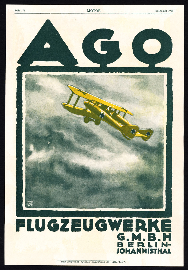 , Antique Print-ADVERTISING-AGO-AIRCRAFT FACTORY-ARGUS-ENGINES-GERMANY-1917, Pictura Antique Prints