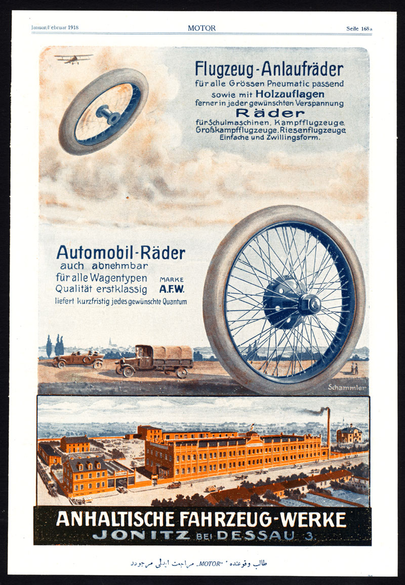 , Antique Print-ADVERTISING-MAG-MACHINE FACTORY-AIRCRAFT-WHEELS-CAR-ANHALT-1917, Pictura Antique Prints