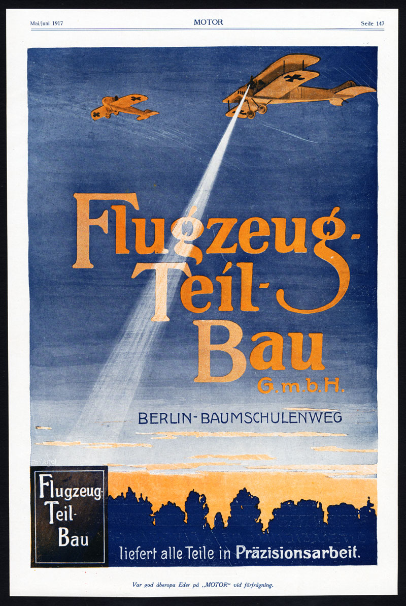 , Antique Print-ADVERTISING-OFFAG-AIRCRAFT-FLUGZEUGTEILBAU-BERLIN-GERMANY-1917, Pictura Antique Prints