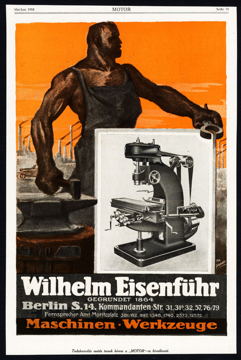 , Antique Print-ADVERTISING-MARS WERKE-FUEL OIL-ENGINE-EISENFUHR-MACHINE-TOOL-1917, Pictura Antique Prints
