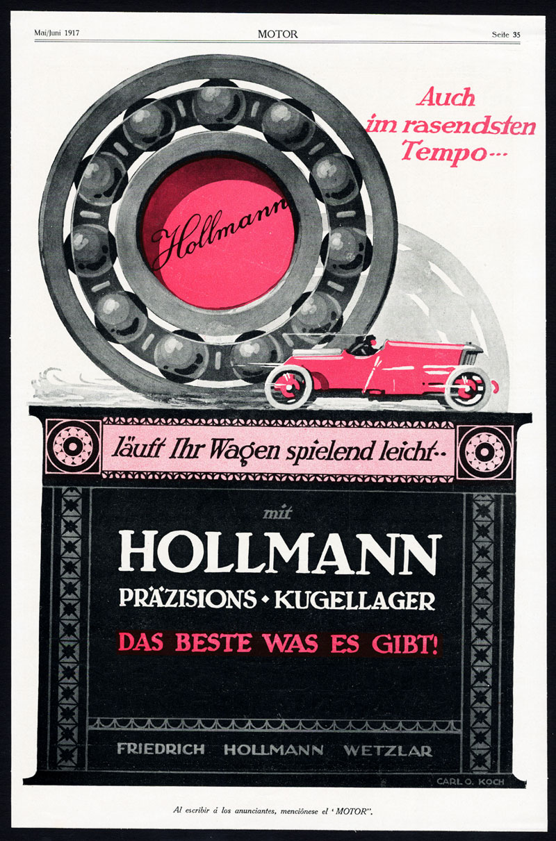 , Antique Print-ADVERTISING-STERN-AIRCRAFT-HOLLMAN-CAR-BALL BEARINGS-GERMANY-1917, Pictura Antique Prints
