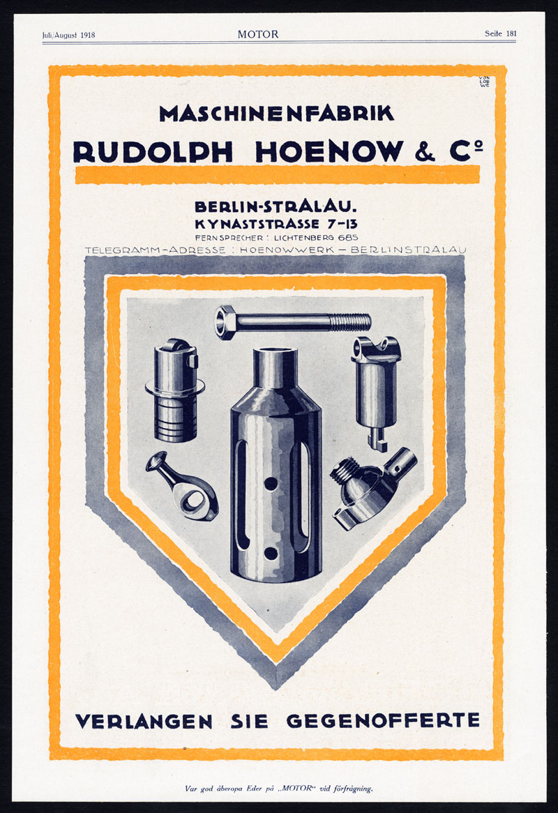 Bb14332a 416x606 Antique Print-ADVERTISING-LOEB WERKE-HOENOW-MACHINES-CAR-AIRCRAFT ENGINE-1917