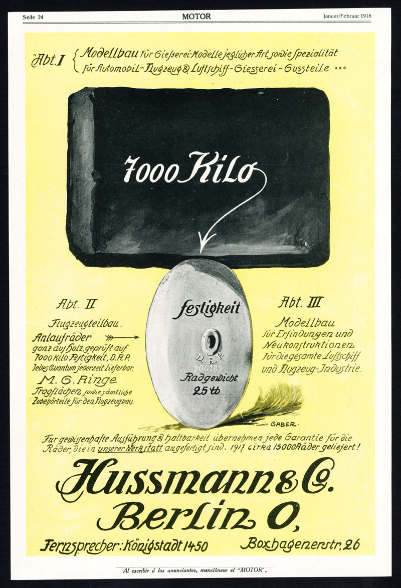 , Antique Print-ADVERTISING-HUSSMANN-AIRCRAFT MANUFACTURING-DWF-BALL BEARINGS-1917, Pictura Antique Prints