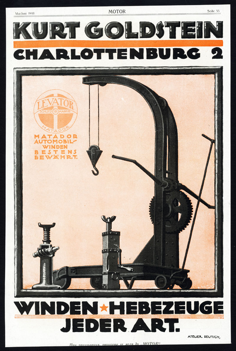 , Antique Print-ADVERTISING-VEIGEL-SPEEDOMETER-GOLDSTEIN-CRANE-WINCH-GERMANY-1917, Pictura Antique Prints