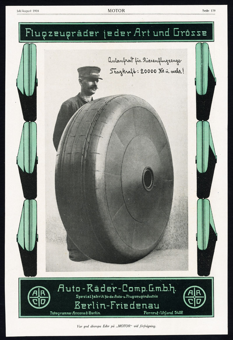 , Antique Print-ADVERTISING-SCHWEIZER-ENAMEL-AIRCRAFT-CAR WHEELS-ARCO-GERMANY-1917, Pictura Antique Prints