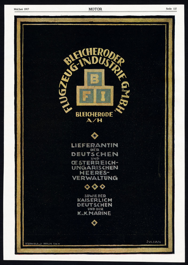 , Antique Print-ADVERTISING-AUSTRO DAIMLER-AIRCRAFT ENGINES-BLEICHERODER-1917, Pictura Antique Prints