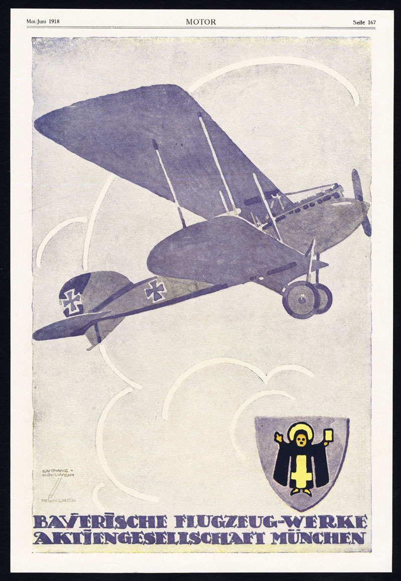 , Antique Print-ADVERTISING-AUSTRO DAIMLER-AIRCRAFT ENGINE-BAVARIA-GERMANY-1917, Pictura Antique Prints